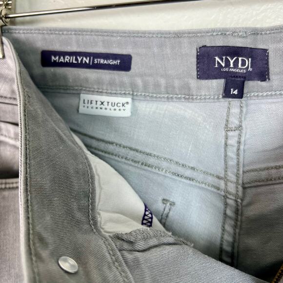 NYDJ Marilyn Straight Jeans Size 14 in Stone Gray Wash - Picture 5 of 6